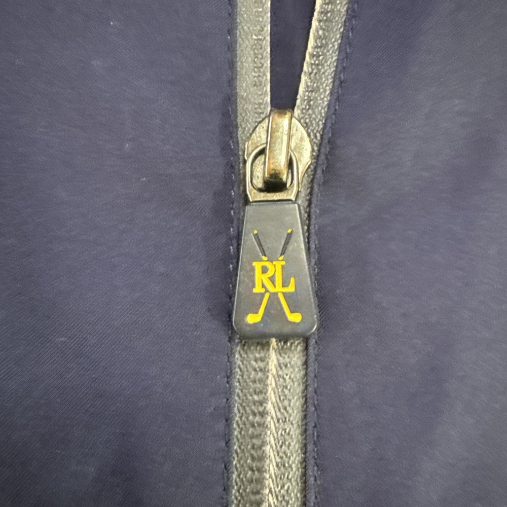 Polo Golf Ralph Lauren Mens Sz L Blue Bi-Swing Packable Windbreaker Jacket Logo - Picture 3 of 12
